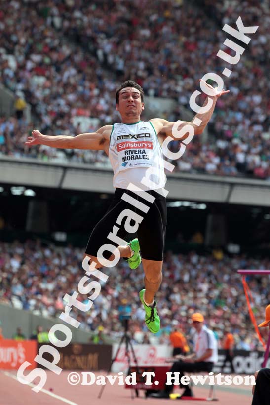 Luis Alberto Rivera Morales in the long jump at the  2013 IAAF Diamond League, Sainsbury's Anniversary Games, Queen Elizabeth Olympic Park, London.